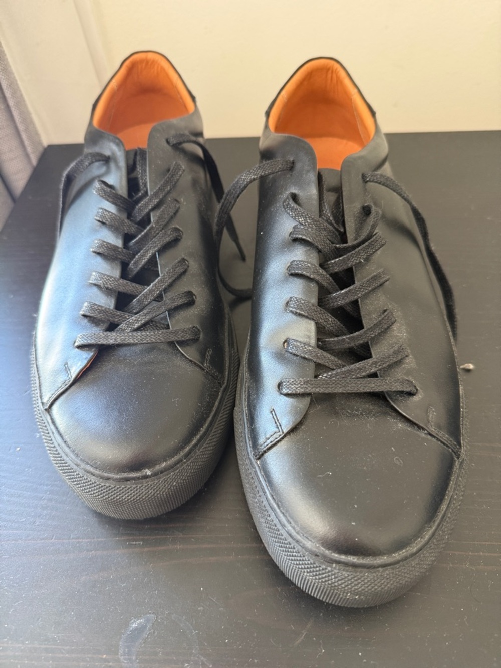 Beckett Simonon Black Leather Men's Reid Low-Top Sneakers - Picture 2 of 4